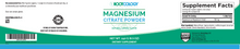Rootcology Magnesium Citrate Supplement Label
