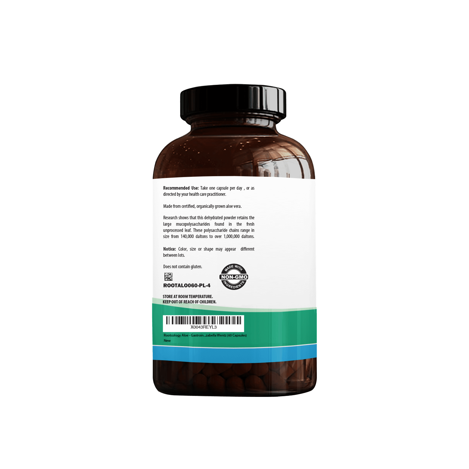 Rootcology Aloe Supplement Label