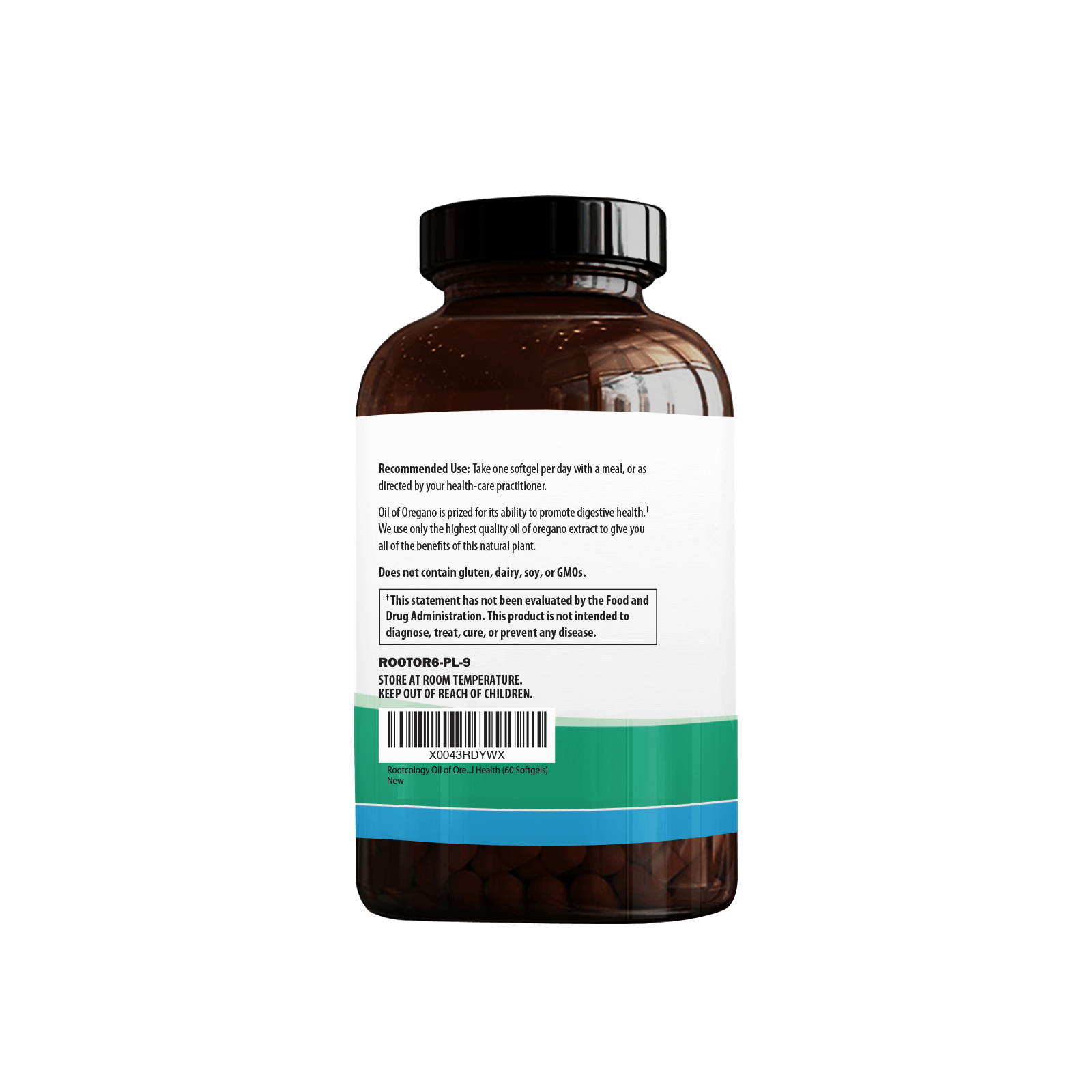 Rootcology Oil of Oregano Supplement Label
