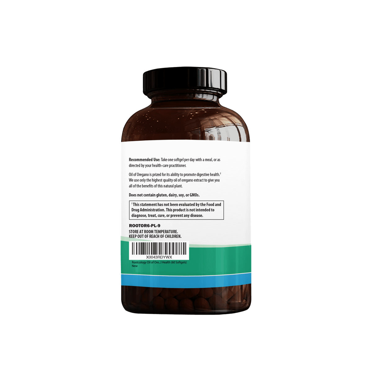 Rootcology Oil of Oregano Supplement Label